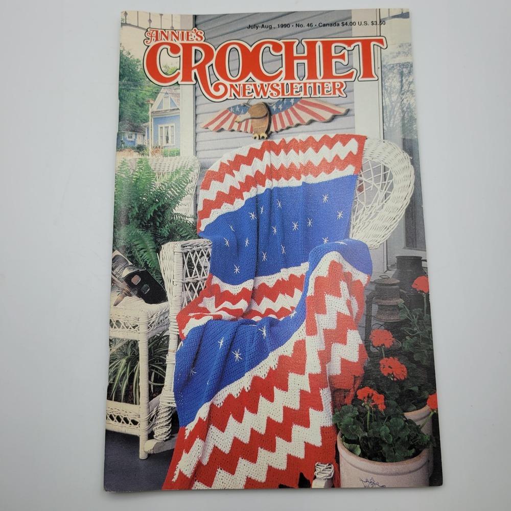 Annies Crochet Newsletter No. 46 July-August 1990 Pattern Afghan Bear Needlework